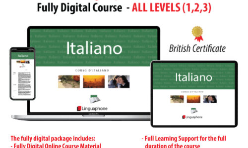 ONLINE LINGUAPHONE COMPLETE ITALIAN – FULLY DIGITAL COURSE – ALL LEVELS (1,2,3)