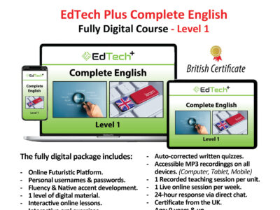 Online EdTech Plus Complete English – Fully Digital Course – Level (1)